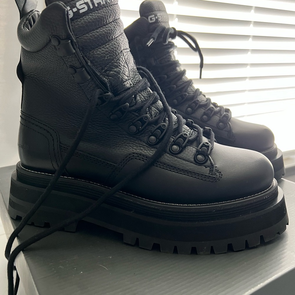 G-Star Black Leather Boots